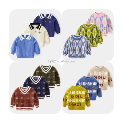 China Autumn Winter Warm Color Anti-pilling Sweater Baby Kids Fat Knitted Girls and Boys Knitted Pullover for sale