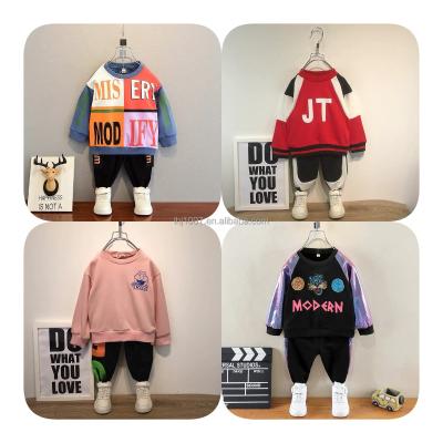 China 100% Anti-Shrink 100% Cotton Sports Hoodie Spring Drop Baby Boy Kids Clothes Two Piece Set for sale