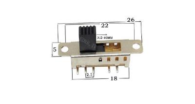 China 4-position patch switch 10 pin, 2P4T sliding contact, 4-position 4-segment patch switch 2P4T SLIDE-2405-M for sale