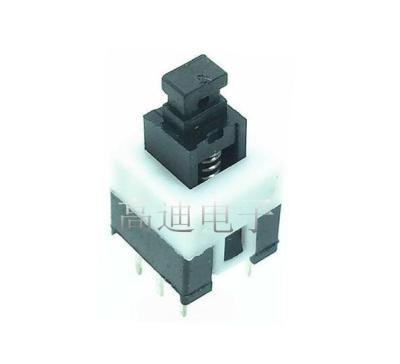 China Small vertical ONOFF self-locking switch. Mini Key Self-Locking Switch 6 pin. Six-pin push-on tact switch/push-up push button PBA-7001-G for sale