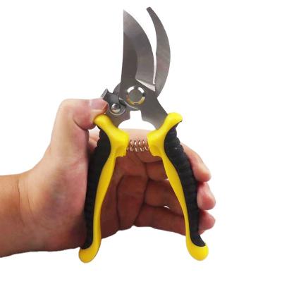 China Anti-Slip Grip Pruning Shears Gardening Heavy Duty Stainless Steel Pruning Shears Precision Scissors For Bonsai Plants Flower for sale