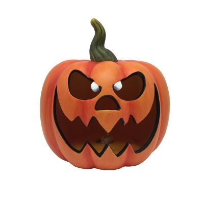 China Hollow Halloween Decoration Ceramic Pumpkin Ghost With Light for sale