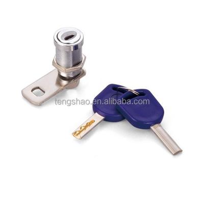 China Zinc Alloy BY Series 9o Degree Rotation Key Pull In Locked Position 27mm Metal Cabinet Cylinder Lock for sale