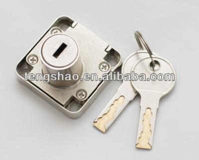 China D19MM X L22MM Nickel Plated Matte Polish Desk Drawer Locks D19MM X L22MM for sale