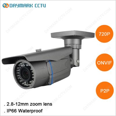 China 1mp 720p 2.8-12mm lens waterproof bullet outdoor ip camera review for sale