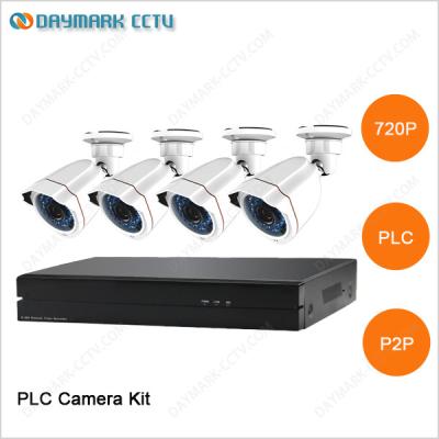 China New tech network 4CH 720P Plug and Play PLC Security Camera System for sale