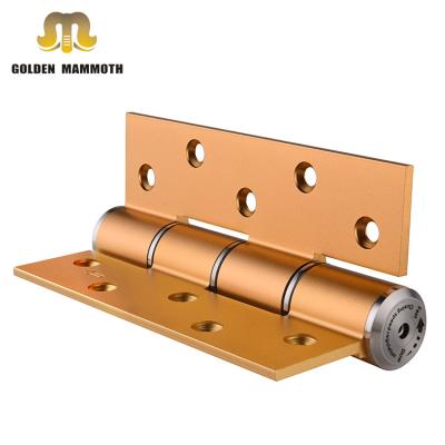 China Modern silent aluminum hydraulic automatic soft closing e type door hinges with wooden frame buffer function door closer for sale