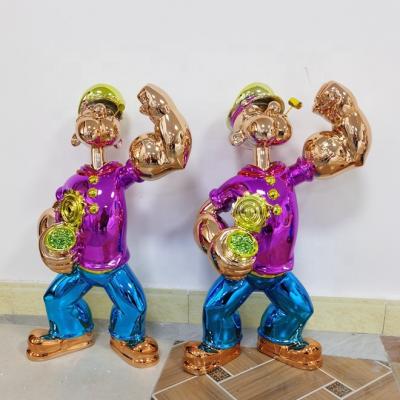 China Europe Home Decoration Resin Cartoon Statue Fiberglass 75 Cm Popeye Jeff Koons Sculpture for sale