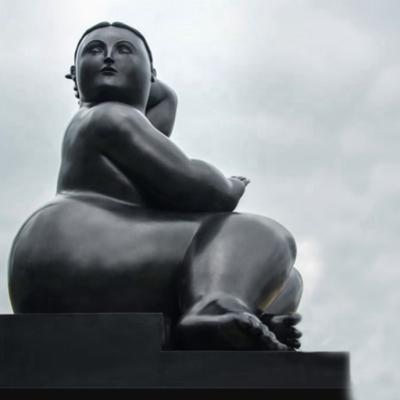 China Western Big Size Fernando Botero Nude Fat Woman Metal Sculpture For Sale for sale