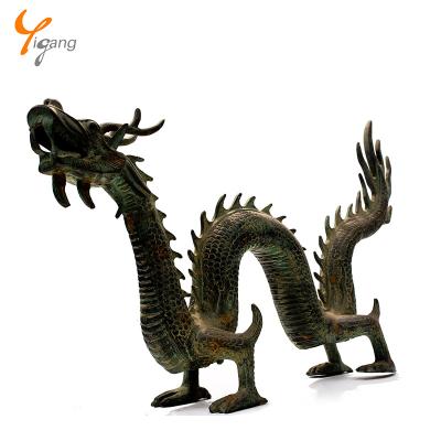 China Western Famous Dragon Sculpture Chinese Bronze Dragon Statue for sale