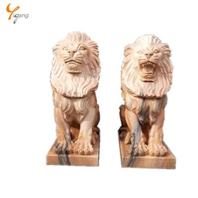 China Carving Lion Stone Marble Carving In Different Western Colors for sale