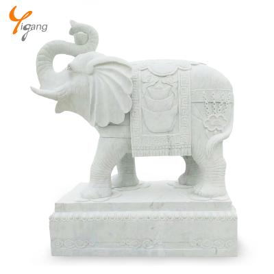 China Elephant Western Animal Marble Outdoor Sculpture for sale