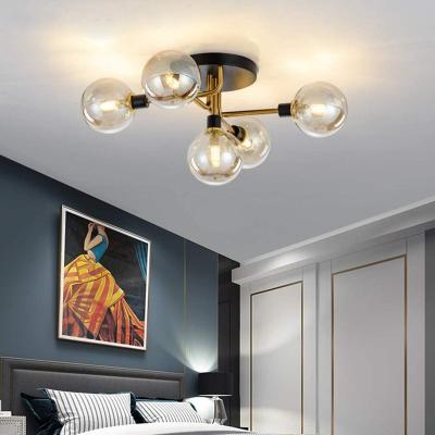 China Surface Mounted 5 Mount Ceiling Light Vintage Nickel Sputnik Chandelier Light Fixture Light Metal Brushed Industrial Ceiling Lamp 5 Lamp for sale