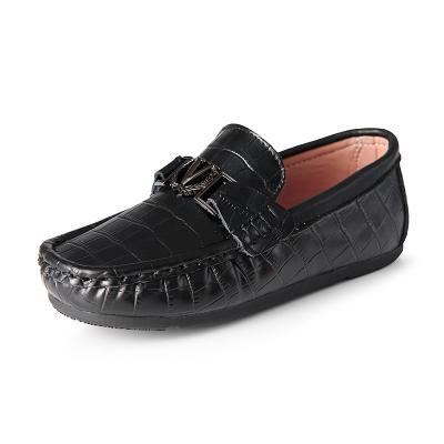 China Hot Selling Boys' Leather Shoes Over-The-Foot Loafers College Style Leather Shoes Metal Buckle British Style Boys 28-39# for sale