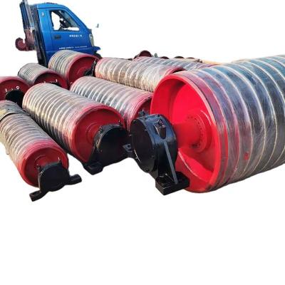 China Rubber Coated Roller Drum Tail Diameter Pulley Stone Plants Components Conveyor Belt Roller System Gravel Belt Drive Drum for sale