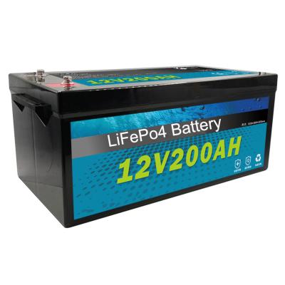 China BOATS 12V 200ah lithium battery for storage system rv bus station solar smart LiFePo4 battery Customized pack for sale