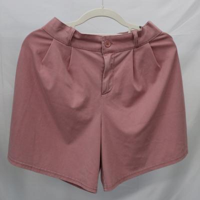 China Anti-wrinkle Women's Summer Casual Pink Suit Shorts Straight Leg Loose Wide Leg Mid-Length Short Summer Clothing for sale