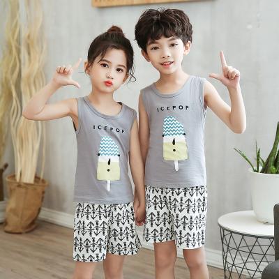 China HIGH STREET Baby Boy Girl Clothes Summer Cotton Sleeveless Outfits Set Tops And Short Pants for sale