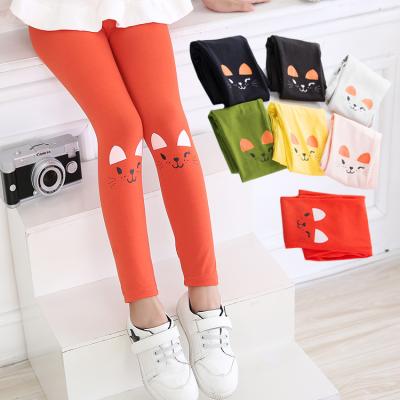 China New Anti-Static Anti-Static In Pure Cotton Color Baby Kids Clothing Running Leggings With Cat Printing for sale