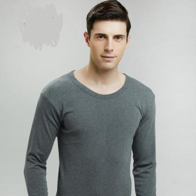 China Antibacterial Premium Quality Men's Cotton Long Sleeve Tops Base Layer Crewneck Shirt for sale