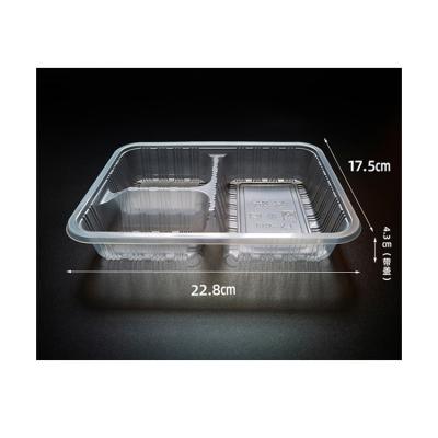 China Food Packaging Factory Supply Three Four Compartments Plastic Box Takeout Boxes With Transparent Lid for sale