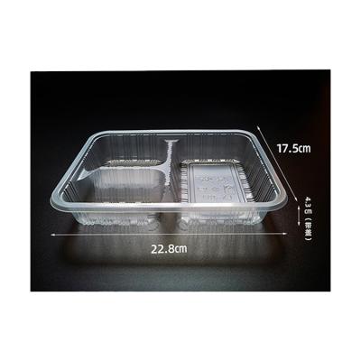 China China Factory Grade PP Traditional Plastic Insulated Meal Square Box Of 4 Grids Microwavable Transparent Food Set Takeout Bento Box for sale