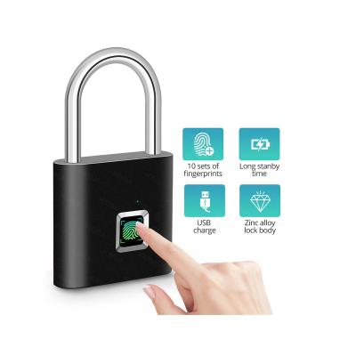 China 2021 KERUI Zinc Alloy Waterproof Portable USB Charging Zinc Alloy Metal Fingerprint SmartLock Smart Padlock for sale