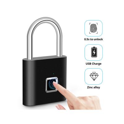 China Wholesale Good Price KERUI Zinc Alloy Waterproof Portable USB Charging Zinc Alloy Metal Smart Fingerprint 0.1 Sec Lock Padlock for sale