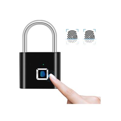 China Kerui Second Fingerprint Zinc Alloy Portable Waterproof Smart Zinc Alloy 0.1 Metal Lock Padlock For Security for sale