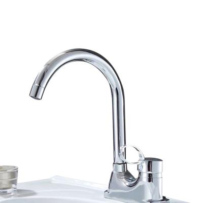 China Double Hole Kitchen Faucet Brass Hot Cold Water Basin Mixer Taps Modern Single Handle Modern Sink Mixer Taps for sale