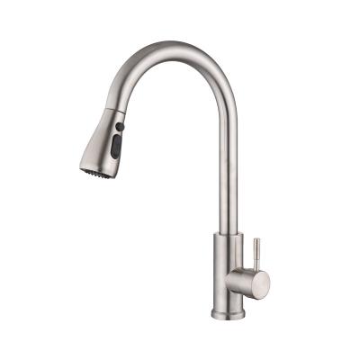 China Pull Out 2022 Hot Selling Luxury Brushed Commercial Water Faucet 304 Basin Mixer Kitchen Sink Faucet for sale