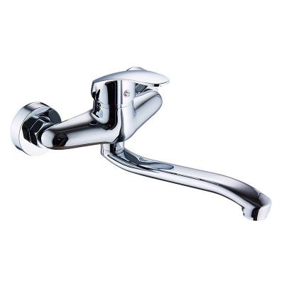 China High Quality European Wall Mounted Brass Long Hot Taps Style Cold Neck Faucets Metered Kitchen Sink for sale