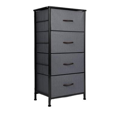 China Sturdy Contemporary Customized Vertical Fabric 3 Drawer Dresser Storage Tower With Steel Frame for sale