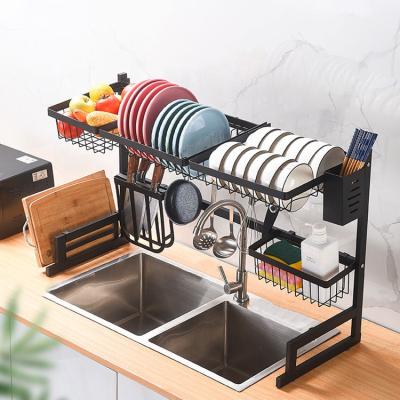 China Viable Over Sink Dish Rack Dish Drainer For Kitchen Stainless Steel Dish Rack Dish Rack, Large Over Sink Dish Rack for sale