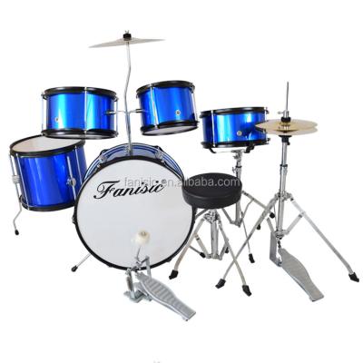 China For Kids Junior 5 PC Junior Drum Set, PVC Surface, With Saddles Cymbals Hi-Cap Stand Trap Stand Pedal for sale