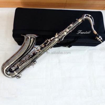 China Black Nickel Training Coated Body With Flower Engraving Tenor Saxophone for sale