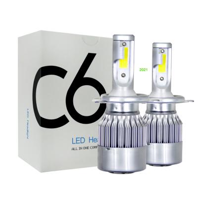 China C6 11000 Lumen H4 LED Headlight Bulbs H7 Diecast Aluminum Car LED Housing Headlight for sale