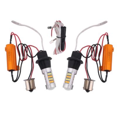 China LED brake light bulb 42SMD 2835 dual color 3157 canbus turn signal light 1156 for sale