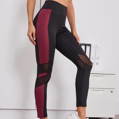 China New Style High Waist Breathable Yoga Pants Color Matching Running Sports Tight Butt Lift Women Leggings for sale