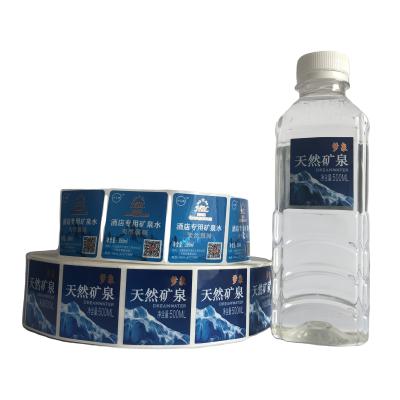 China Waterproof Shrink Wrap Labels For Mineral Water Bottle High Quality Water Label for sale