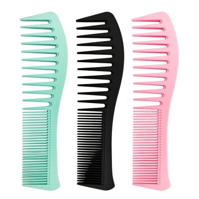 China Multi-functional plastic two-end color hairdressing home styling sparse and dense tooth bow curly hair comb detangling wholesale for sale