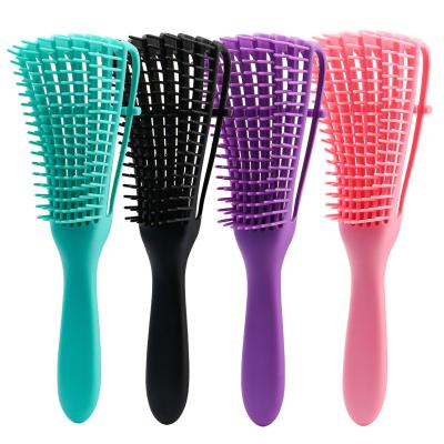 China Feature Waterproof Plastic Handle Duct Salon Private Label Magic Octopus Detangling 8 Row Hair Brushes for sale