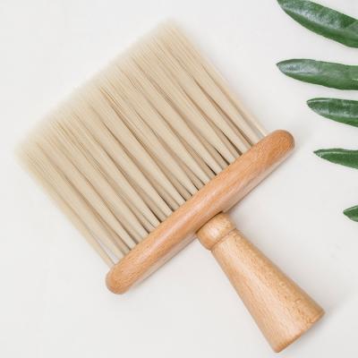 China Wood Shaving Brush Private Label Hair Salon Hair Brush Neck Face Cleaning Brushes For Barber Hair Cutting for sale