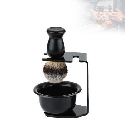 China Bamboo Shaving Brush Men's Shaving Brush Badger Shaving Brush Set with Plastic Bowl and Shelf for sale