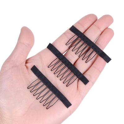 China Strongly Fixed Wig Accessories 5/6/7 Tooth Spring Stainless Steel Comb Hair Extension Snap Clip For Mesh Wig Cap for sale