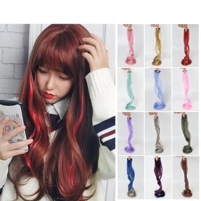 China Multicolor High Temperature Wire Color Part Highlight Hair Clip Wig Piece Clip In Hair Extension for sale