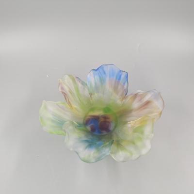 China Handmade Crystal Colorful Flower Bowl Fruit Europe Tulip Vase Liuli Crystal Gift for sale