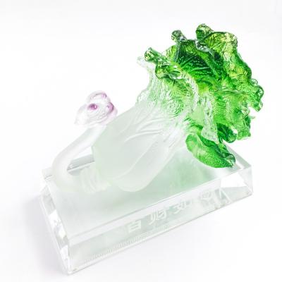 China Europe Furniture Ornaments Gift Cabbage Ornaments Crystal Liuli for sale