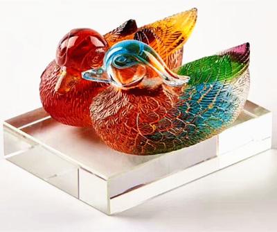 China China Asian Style Crystal Affectionate Birds Figurine Wedding Decoration for sale