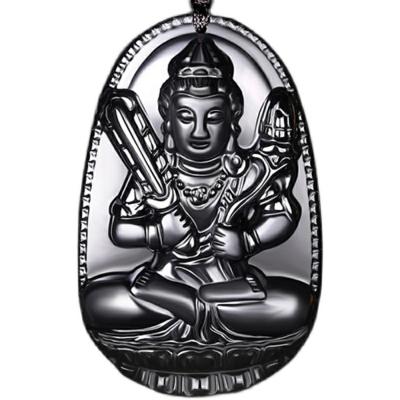 China Obsidian Crystal Pendant Malaysian Style Buddha Malaysian Pendant for sale